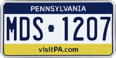 PA license plate MDS1207