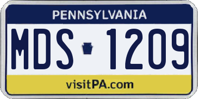 PA license plate MDS1209