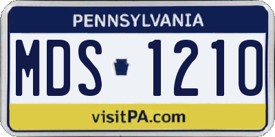 PA license plate MDS1210