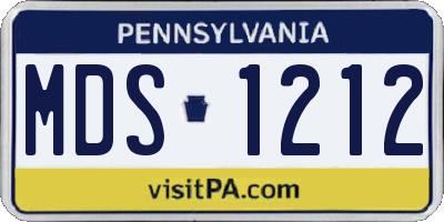 PA license plate MDS1212