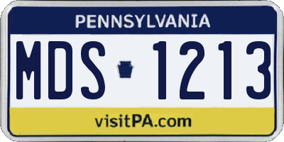 PA license plate MDS1213