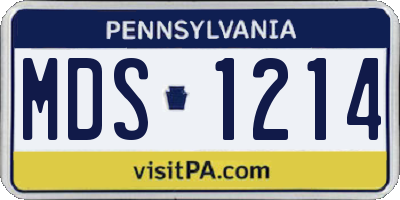 PA license plate MDS1214