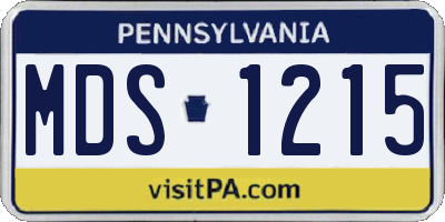 PA license plate MDS1215