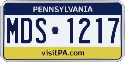 PA license plate MDS1217