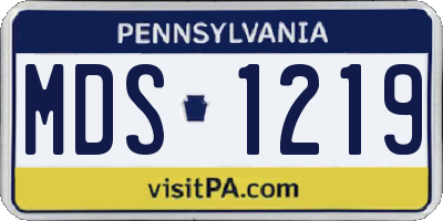 PA license plate MDS1219