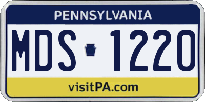 PA license plate MDS1220