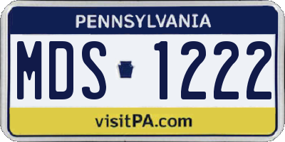 PA license plate MDS1222