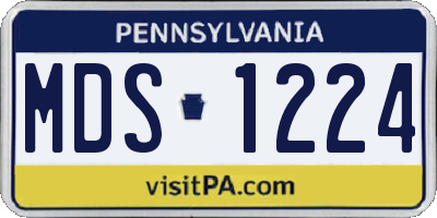 PA license plate MDS1224