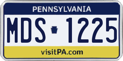 PA license plate MDS1225