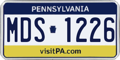 PA license plate MDS1226