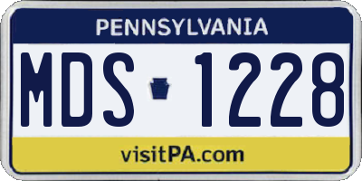 PA license plate MDS1228