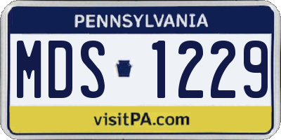 PA license plate MDS1229