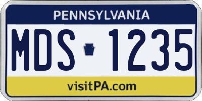 PA license plate MDS1235