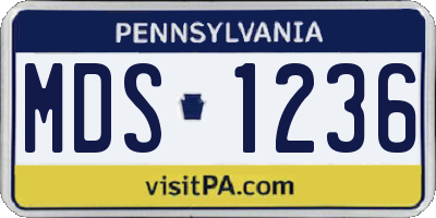 PA license plate MDS1236