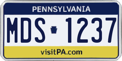 PA license plate MDS1237