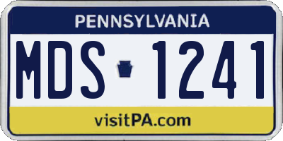 PA license plate MDS1241