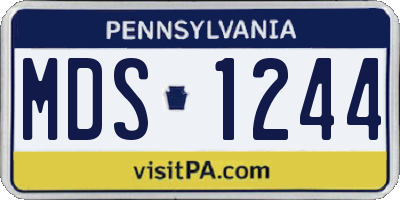 PA license plate MDS1244