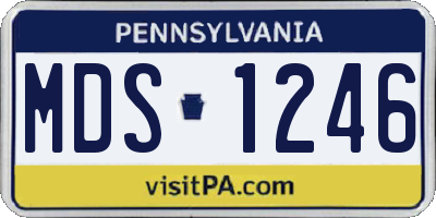 PA license plate MDS1246