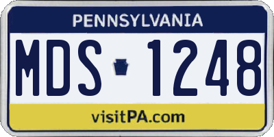 PA license plate MDS1248