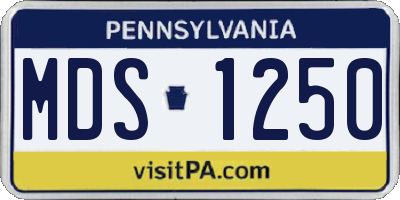 PA license plate MDS1250