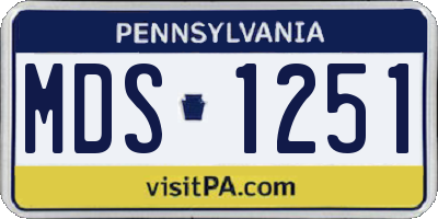 PA license plate MDS1251