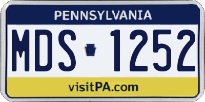 PA license plate MDS1252