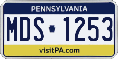 PA license plate MDS1253