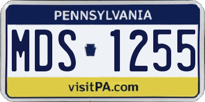 PA license plate MDS1255
