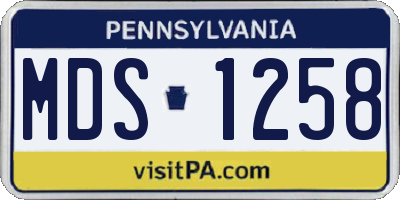PA license plate MDS1258