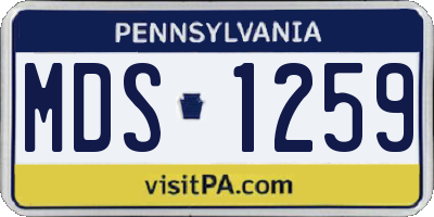PA license plate MDS1259