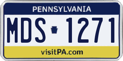 PA license plate MDS1271