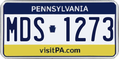 PA license plate MDS1273