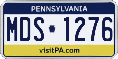 PA license plate MDS1276