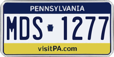PA license plate MDS1277