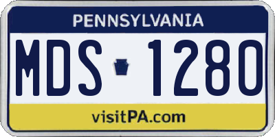 PA license plate MDS1280