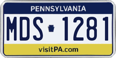 PA license plate MDS1281