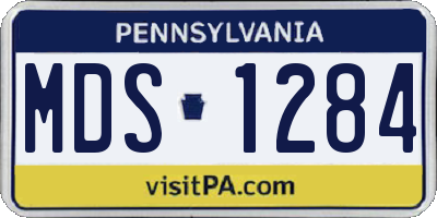 PA license plate MDS1284