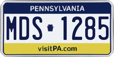 PA license plate MDS1285