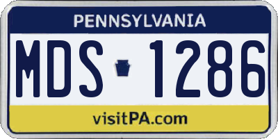 PA license plate MDS1286