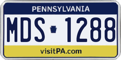 PA license plate MDS1288