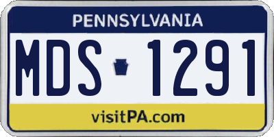 PA license plate MDS1291
