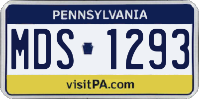 PA license plate MDS1293