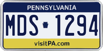 PA license plate MDS1294