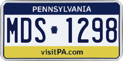PA license plate MDS1298