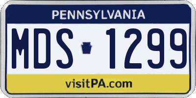 PA license plate MDS1299