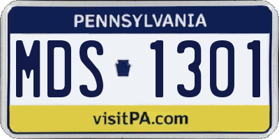 PA license plate MDS1301
