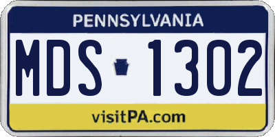 PA license plate MDS1302
