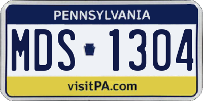 PA license plate MDS1304