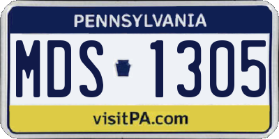 PA license plate MDS1305
