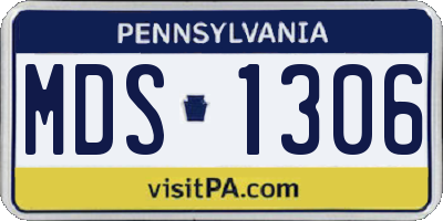 PA license plate MDS1306